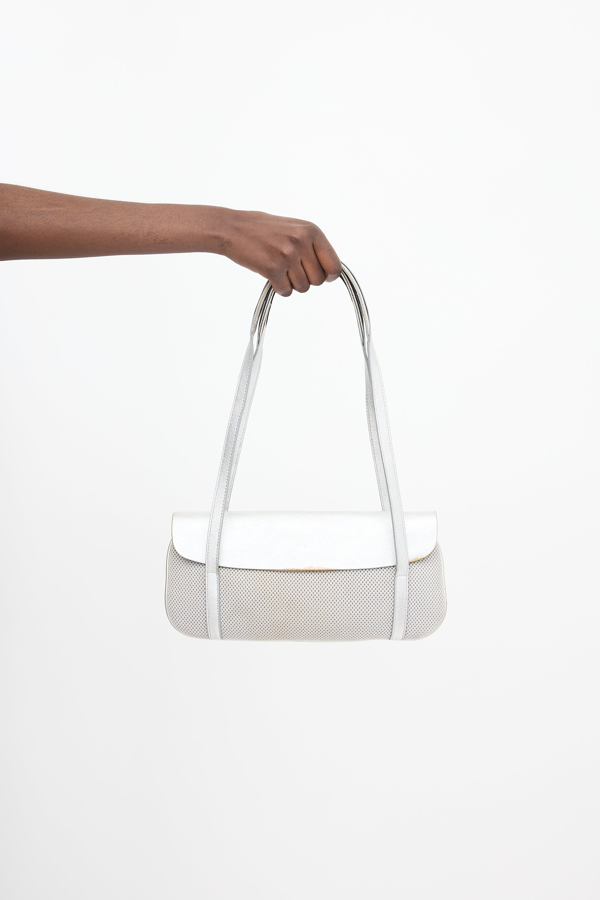 Miu Miu 2000s Mesh & Metallic Leather Bag