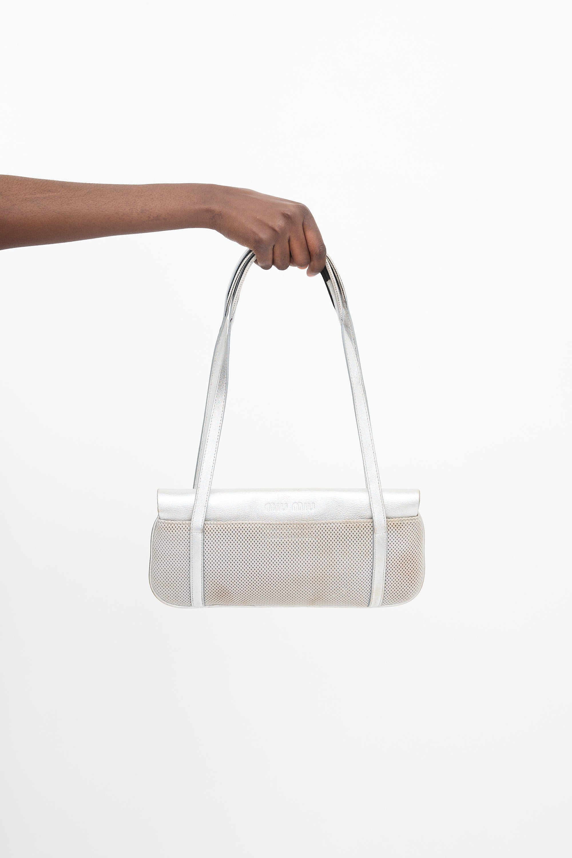 Miu Miu 2000s Mesh & Metallic Leather Bag