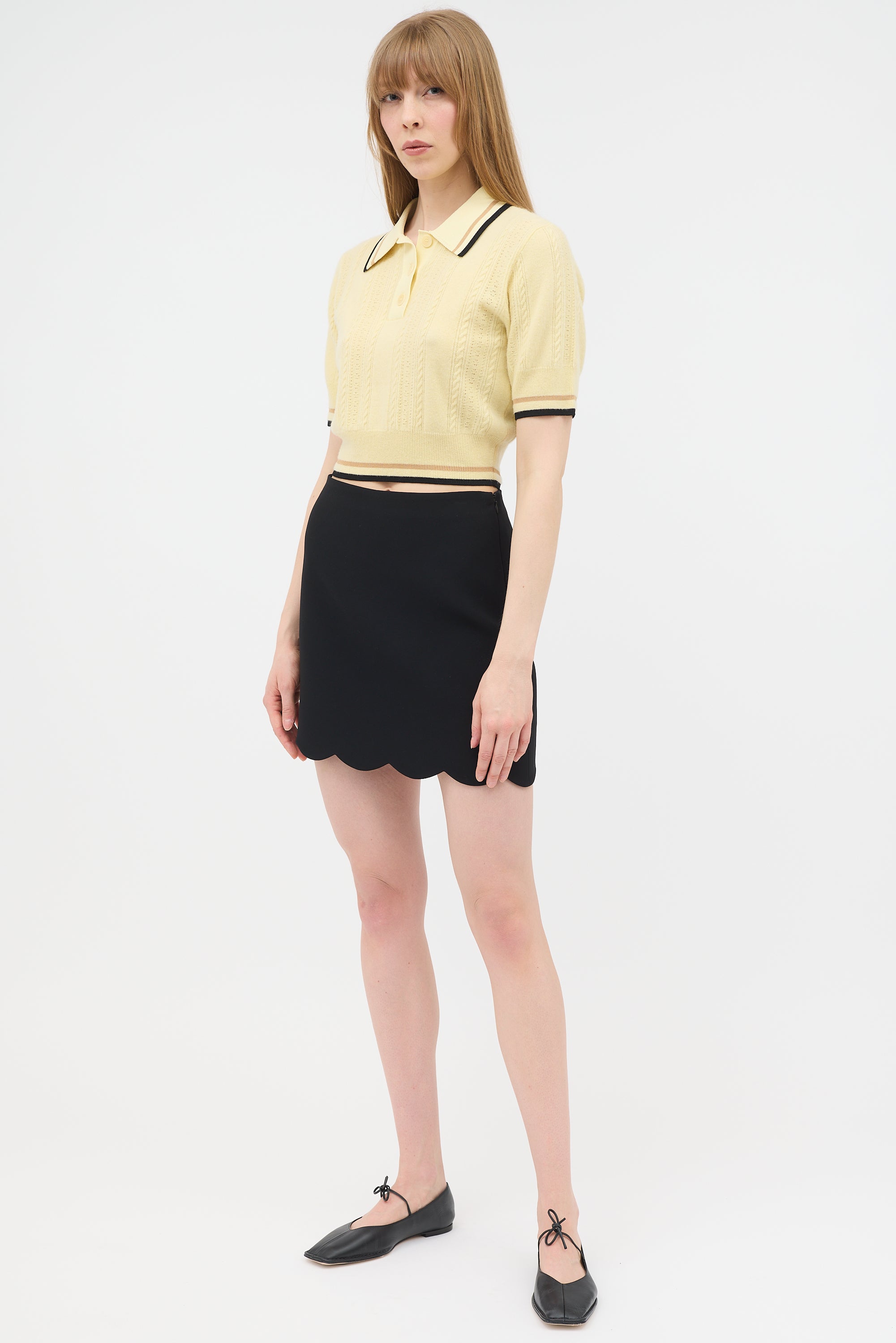 Miu Miu 2018 Scallop Hem Mini Skirt