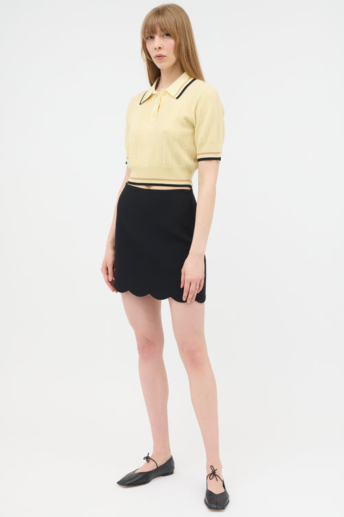 Miu Miu 2018 Scallop Hem Mini Skirt