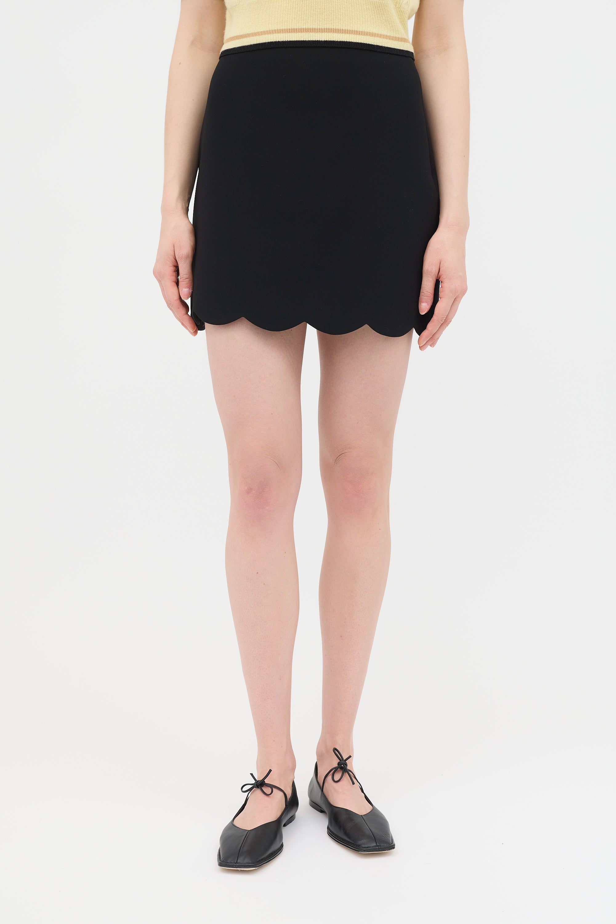 Miu Miu 2018 Scallop Hem Mini Skirt