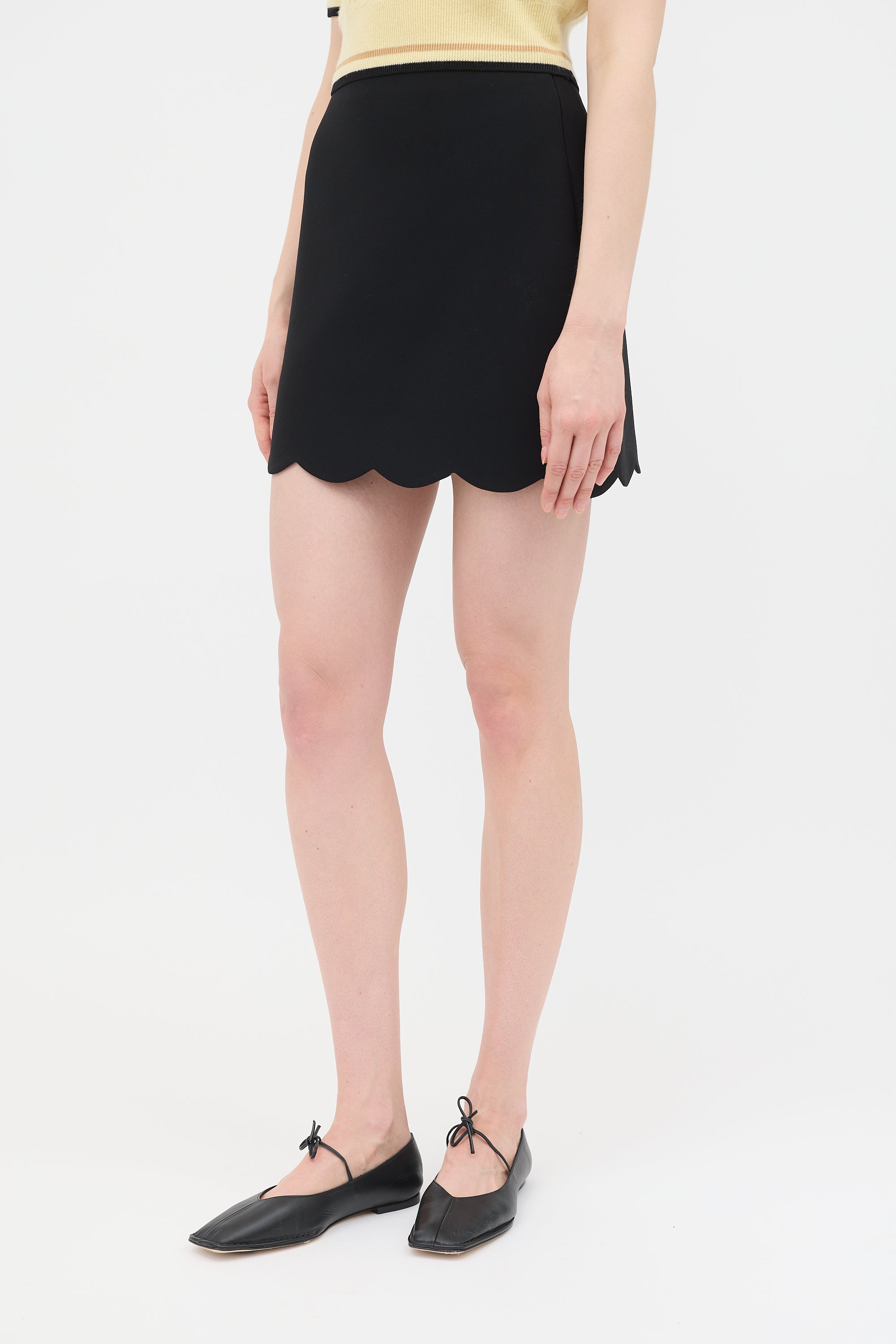 Miu Miu 2018 Scallop Hem Mini Skirt