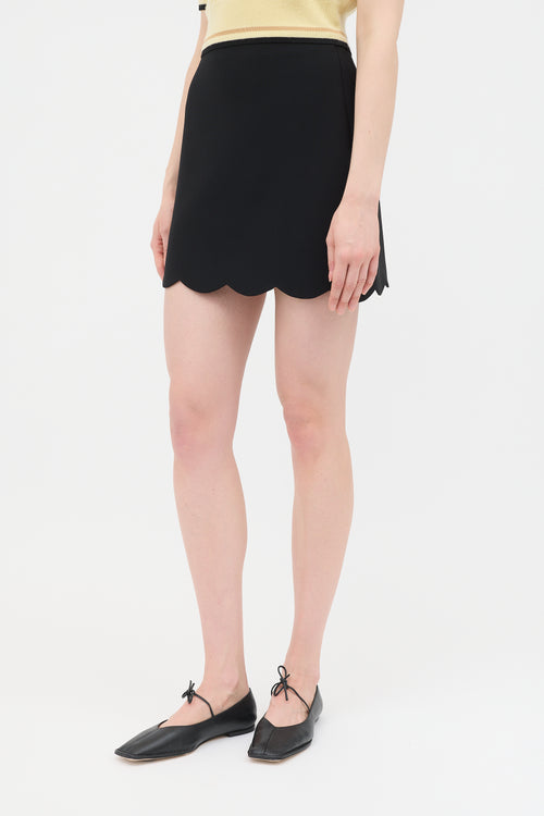 Miu Miu 2018 Scallop Hem Mini Skirt