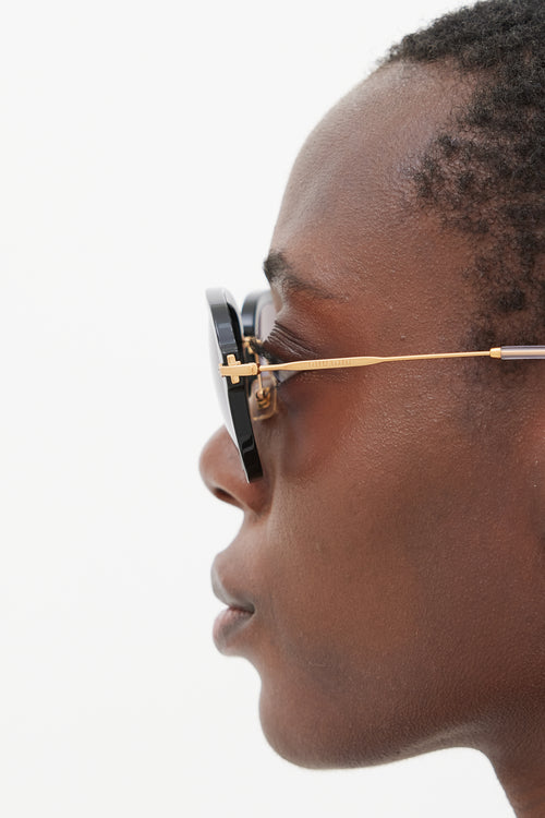 Miu Miu Black & Gold SMU03Q Aviator Sunglasses