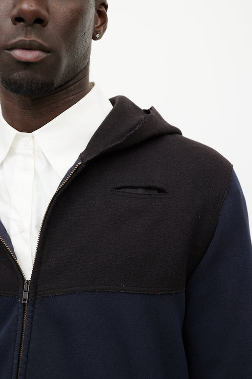 Miu Miu Black & Navy Zip Hoodie