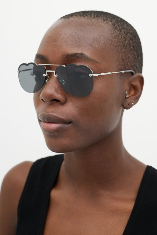Miu Miu Black & Silver Cloud Sunglasses