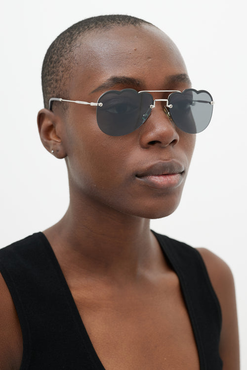 Miu Miu Black & Silver Cloud Sunglasses