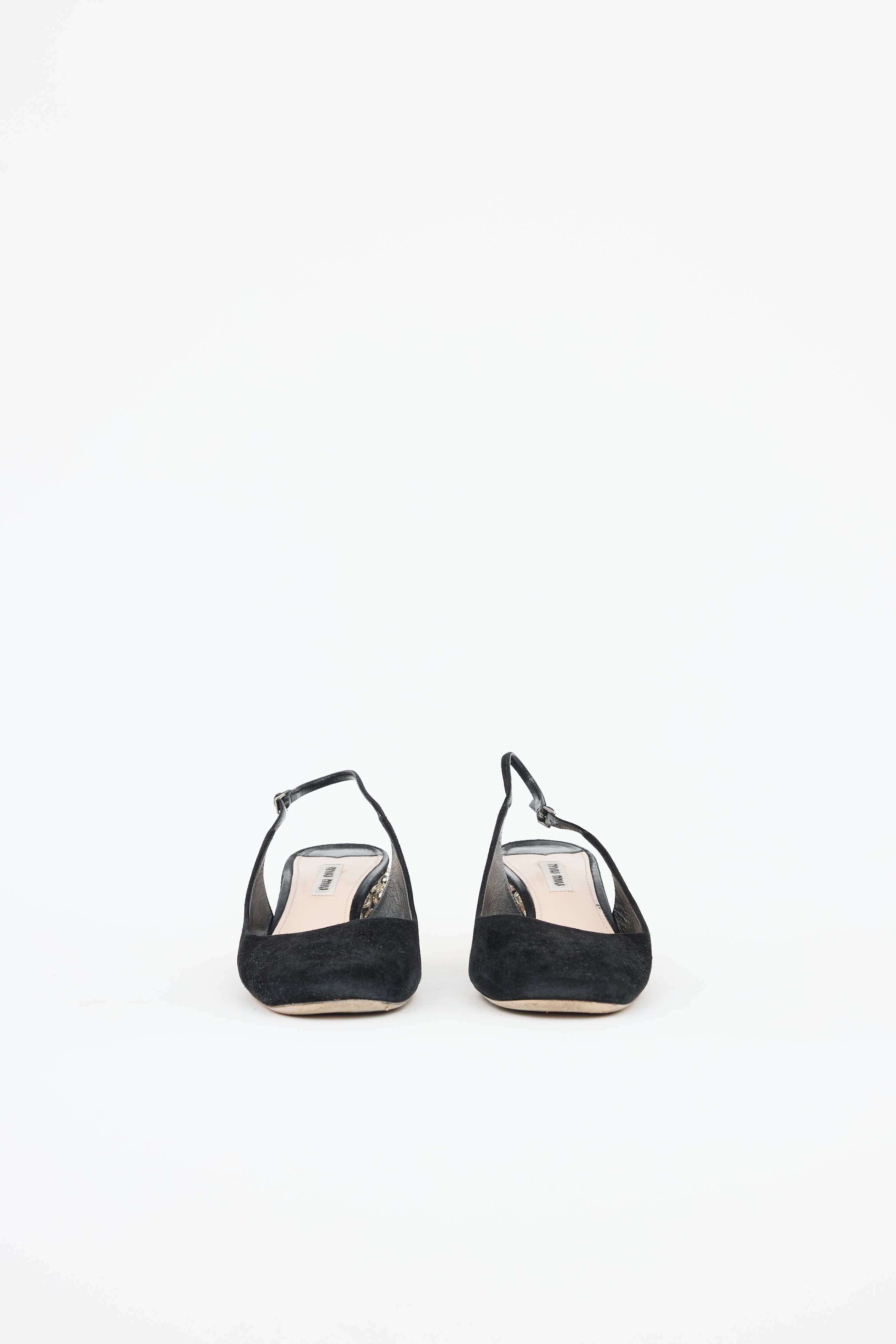 Miu MiuCrystal Stud Slingback Mule