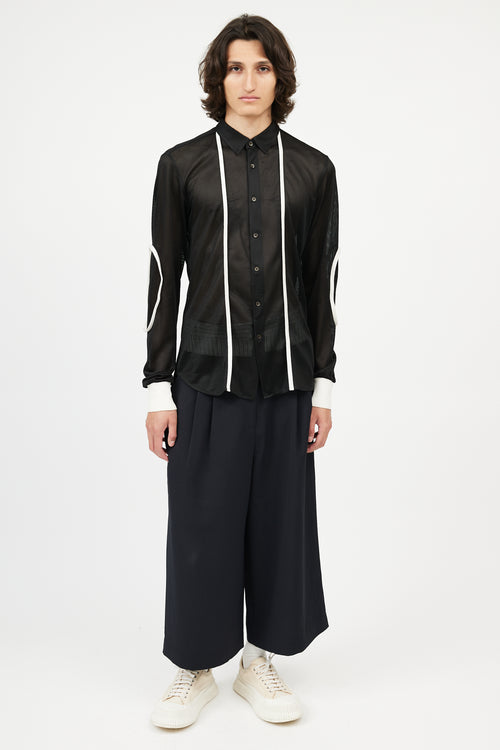 Miu Miu Black & White Mesh Shirt