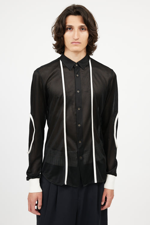Miu Miu Black & White Mesh Shirt