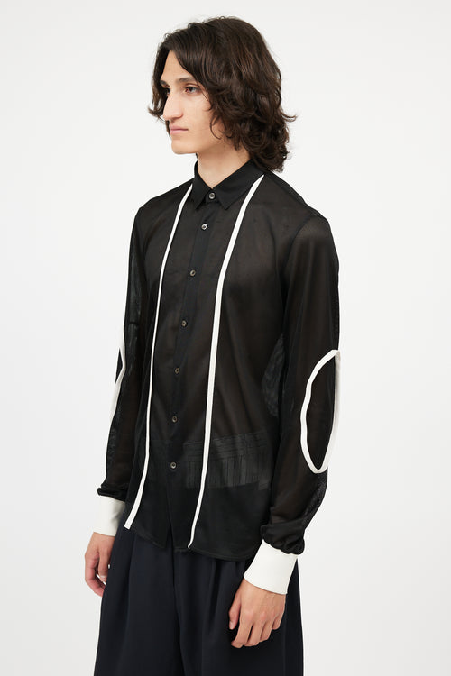 Miu Miu Black & White Mesh Shirt