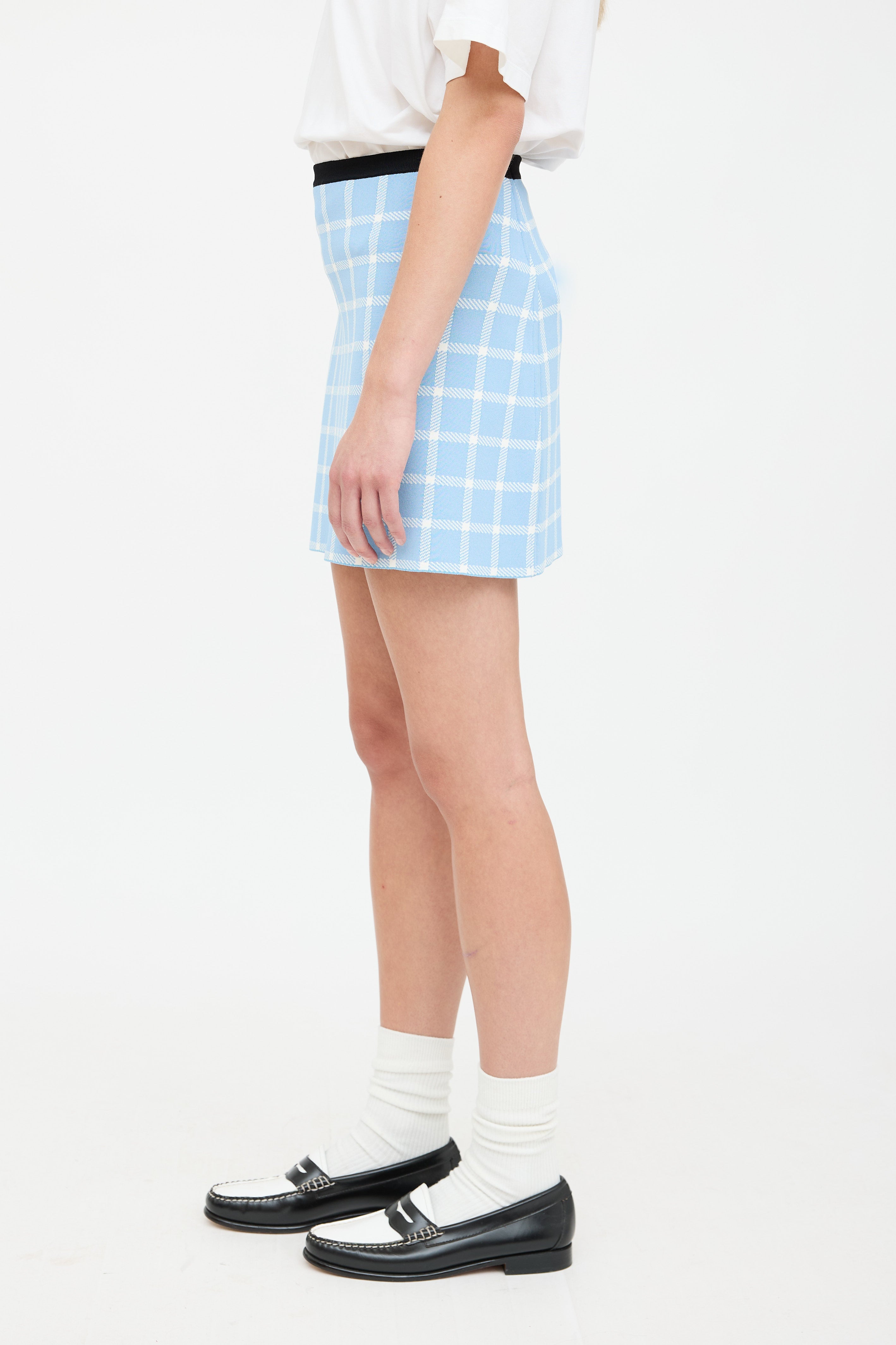 Miu Miu Windowpane Mini Skirt