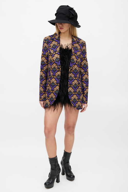 Miu Miu Fall 2012 Brown & Purple Floral Blazer