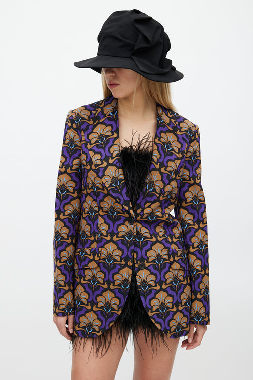 Miu Miu Fall 2012 Brown & Purple Floral Blazer