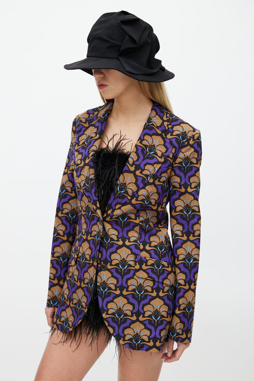 Miu Miu Fall 2012 Brown & Purple Floral Blazer