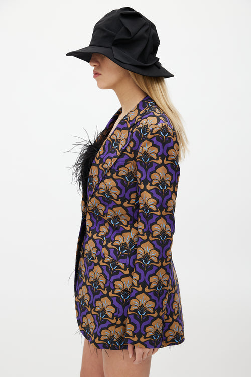 Miu Miu Fall 2012 Brown & Purple Floral Blazer