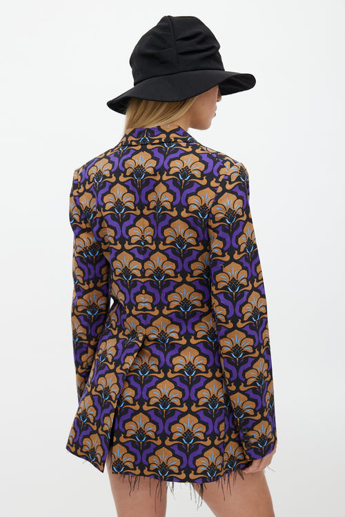 Miu Miu Fall 2012 Brown & Purple Floral Blazer