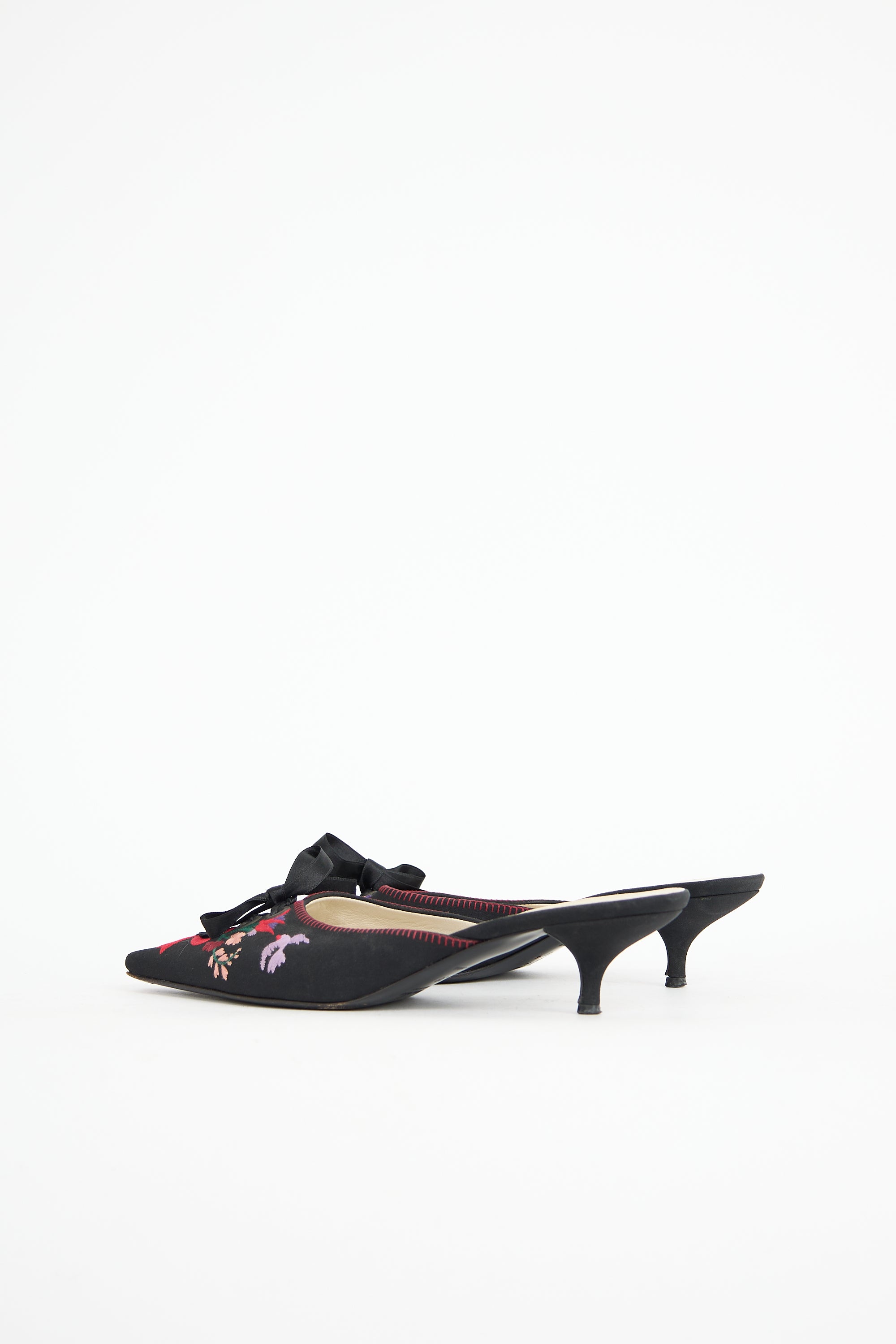 Miu Miu Floral Embroidered Mule