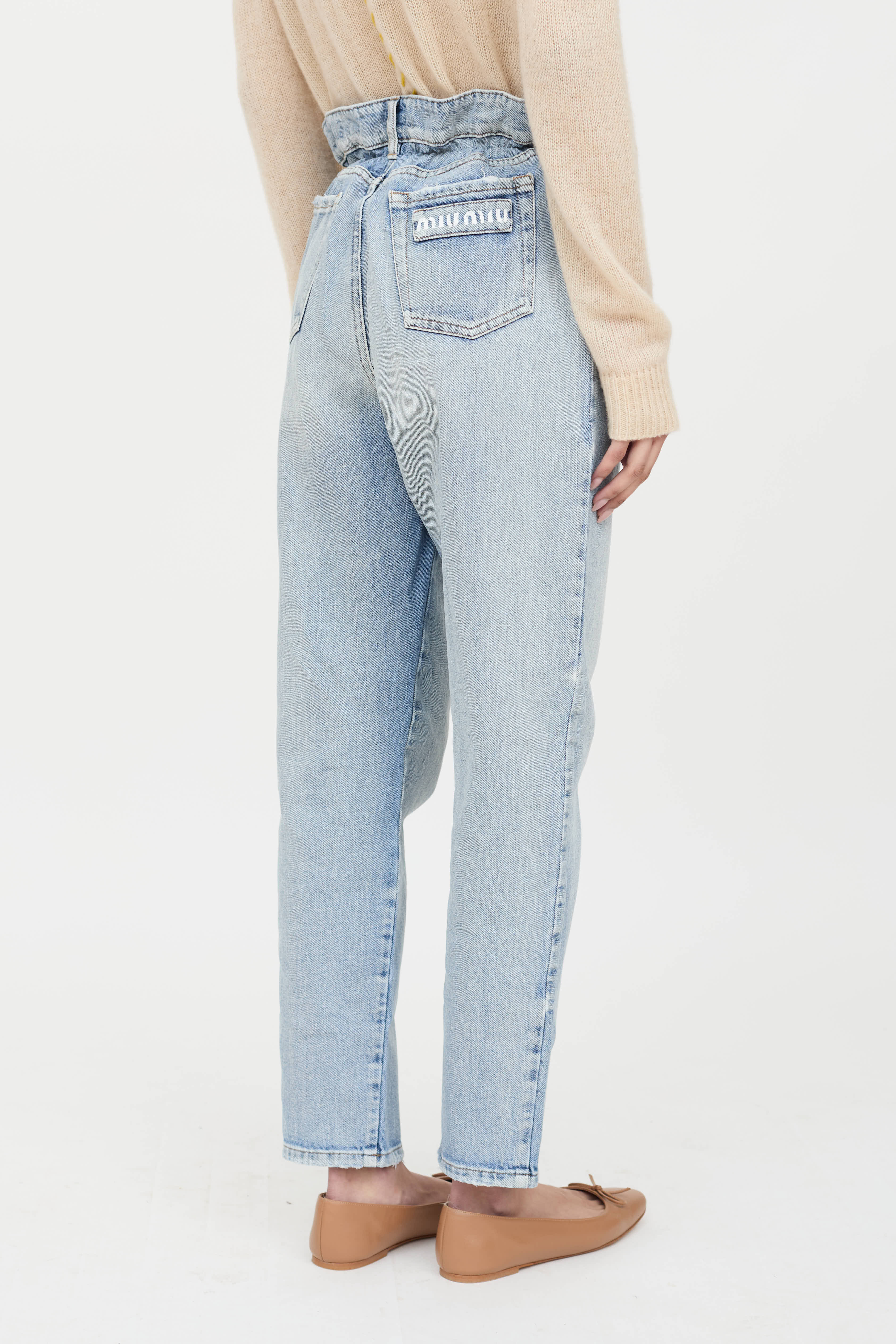 Miu Miu Paper Bag Logo Jeans