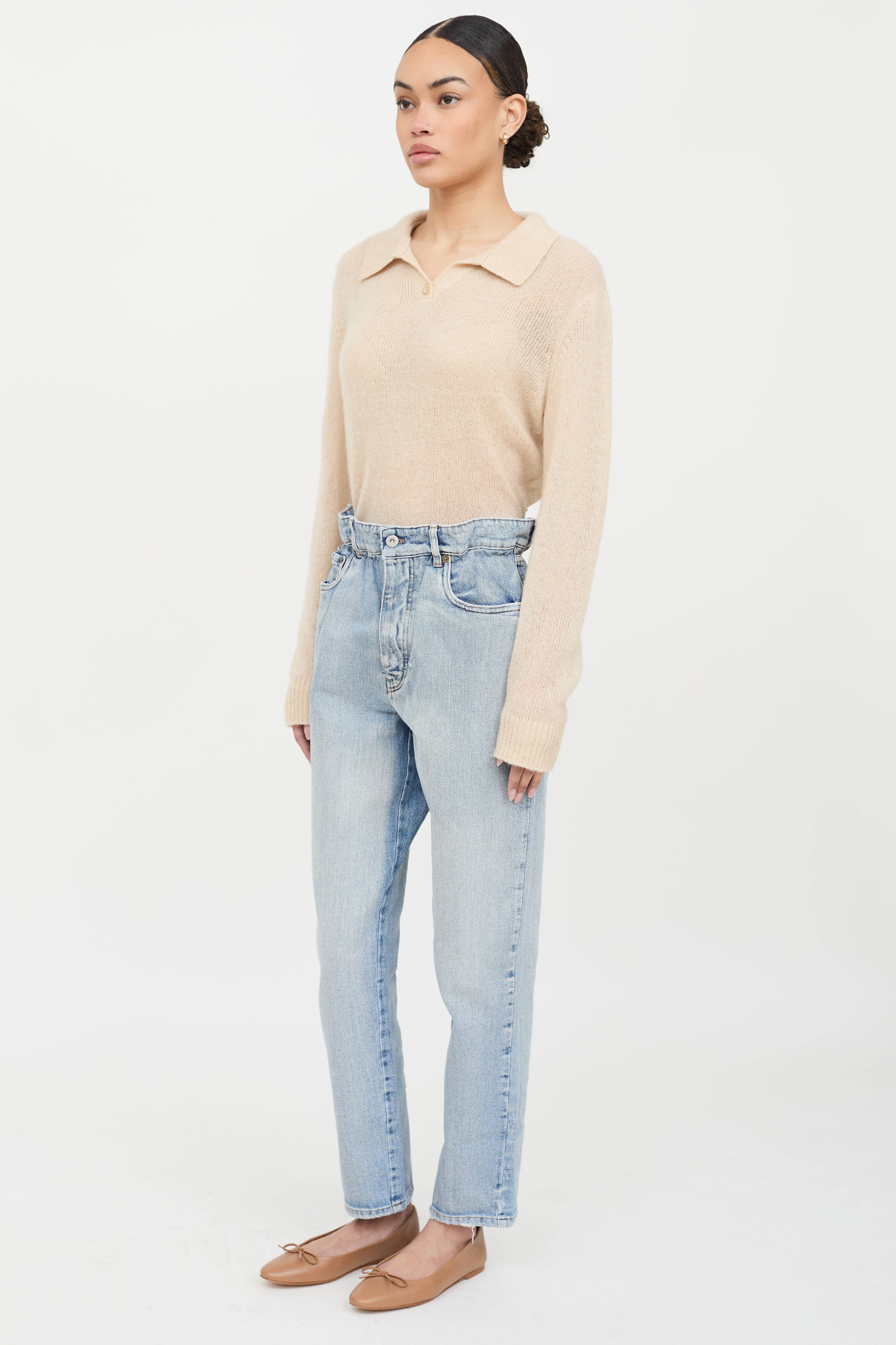 Miu Miu Paper Bag Logo Jeans