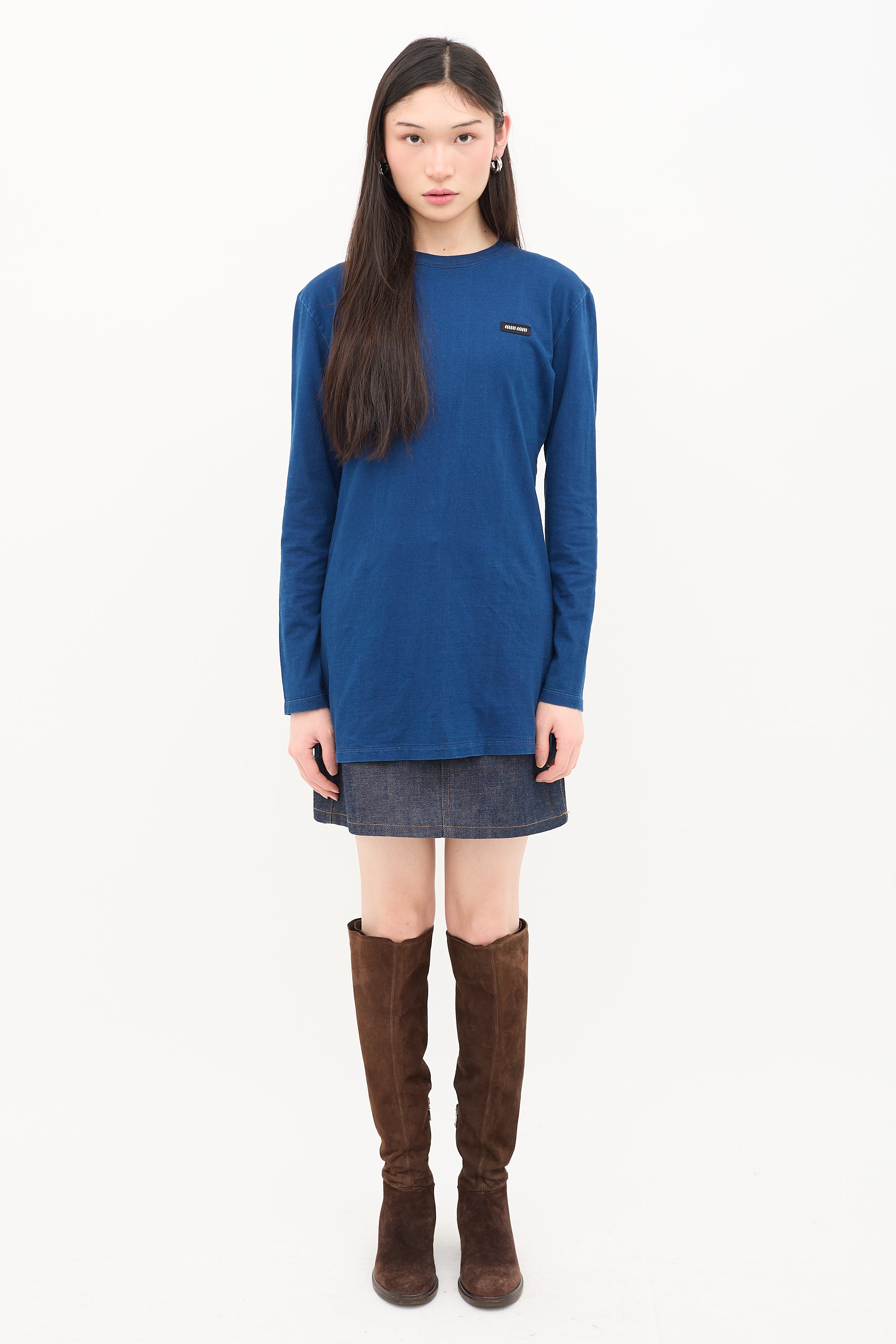 Miu Miu Logo Tab T-Shirt
