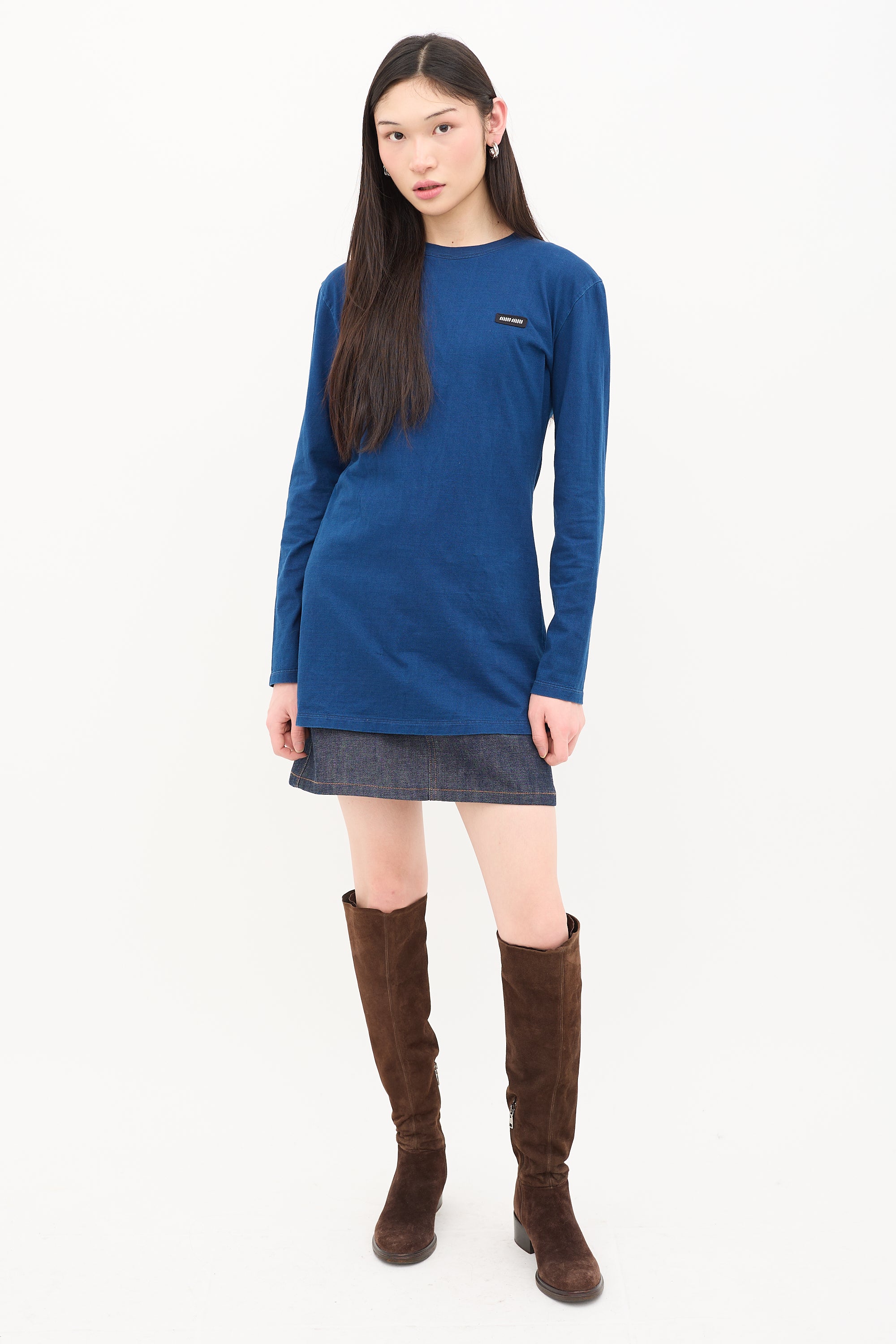 Miu Miu Logo Tab T-Shirt