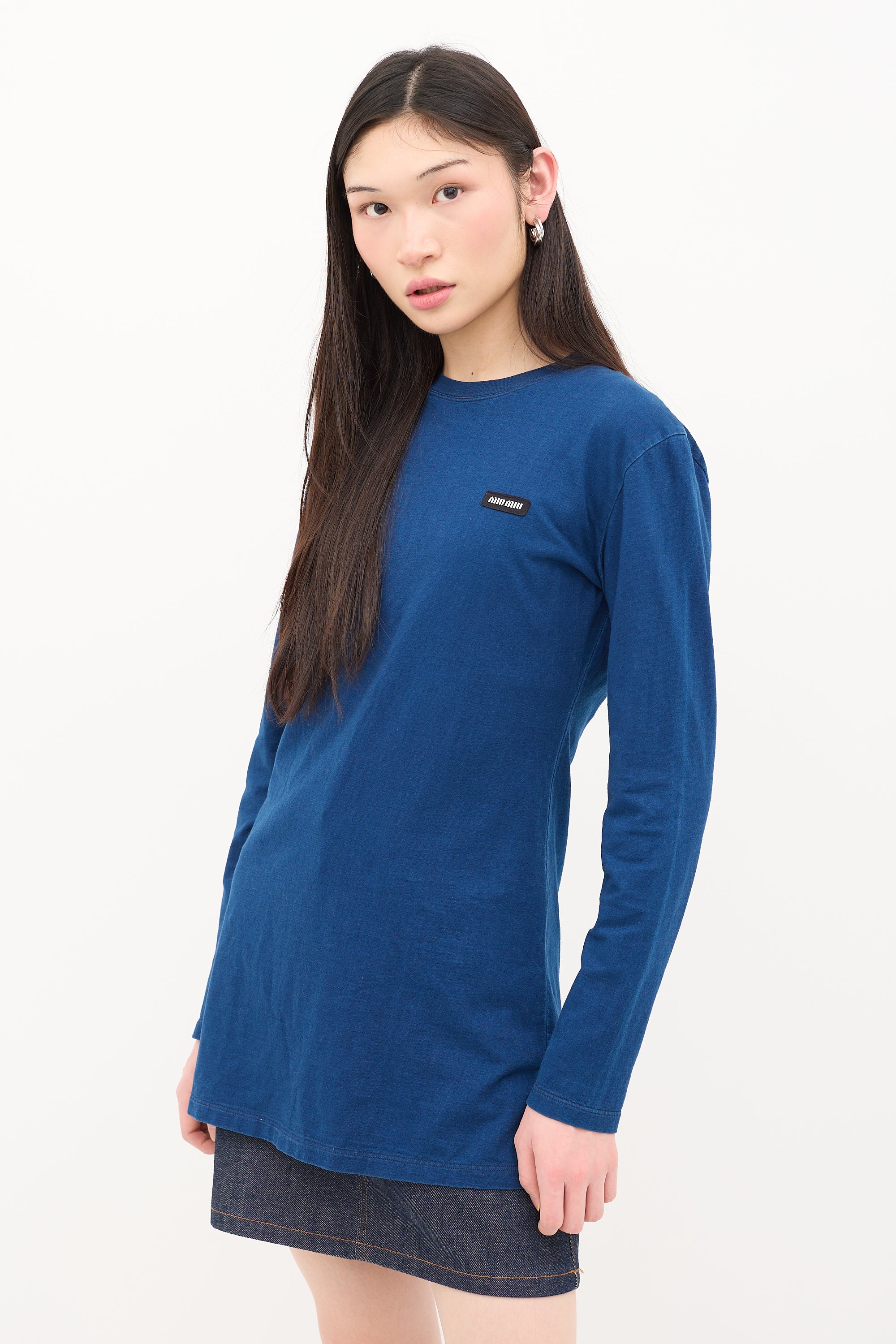 Miu Miu Logo Tab T-Shirt