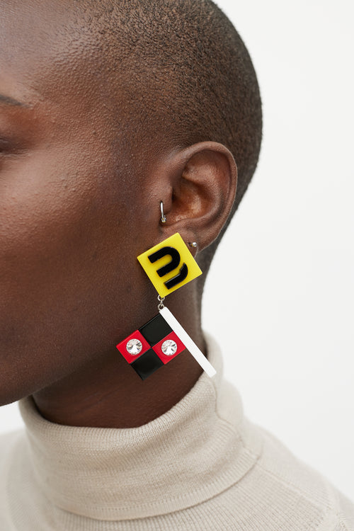 Miu Miu Resort 2018 Flag Earrings