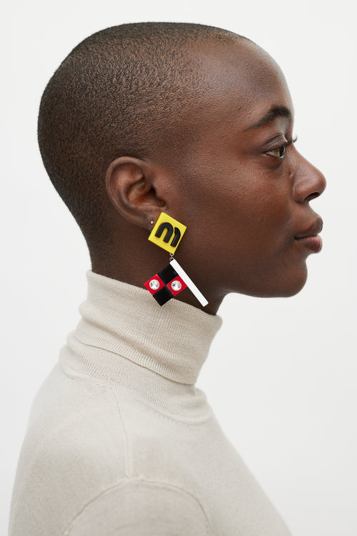 Miu Miu Resort 2018 Flag Earrings