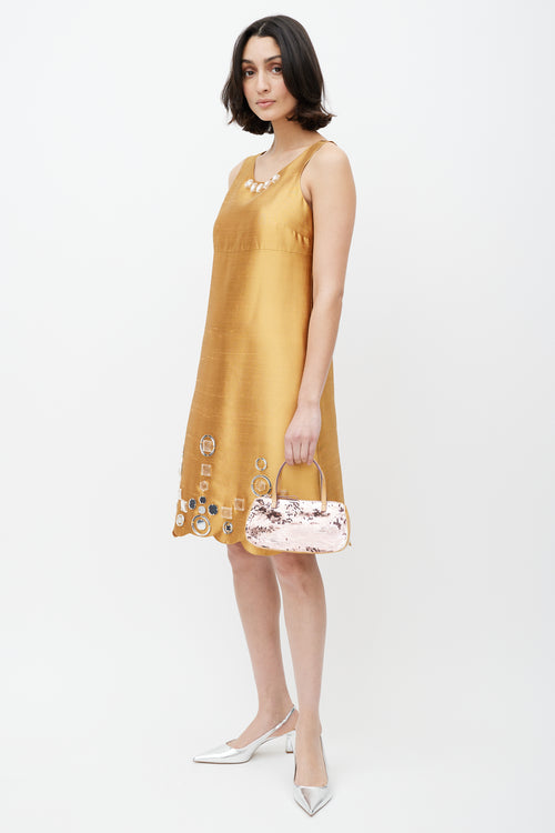 Miu Miu Orange & Pink Patent Sequin Bag