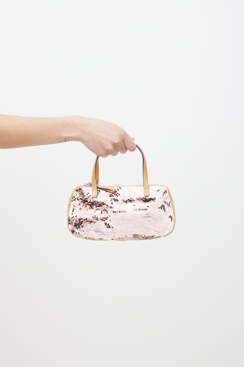 Miu Miu Orange & Pink Patent Sequin Bag