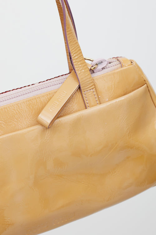 Miu Miu Orange & Pink Patent Sequin Bag