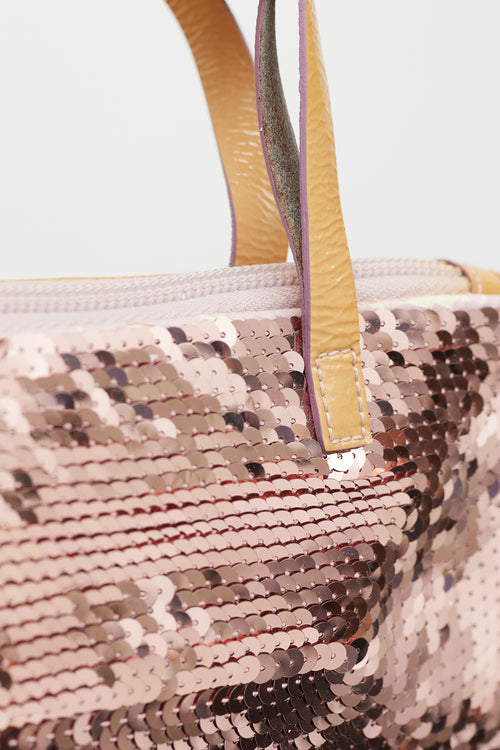 Miu Miu Orange & Pink Patent Sequin Bag