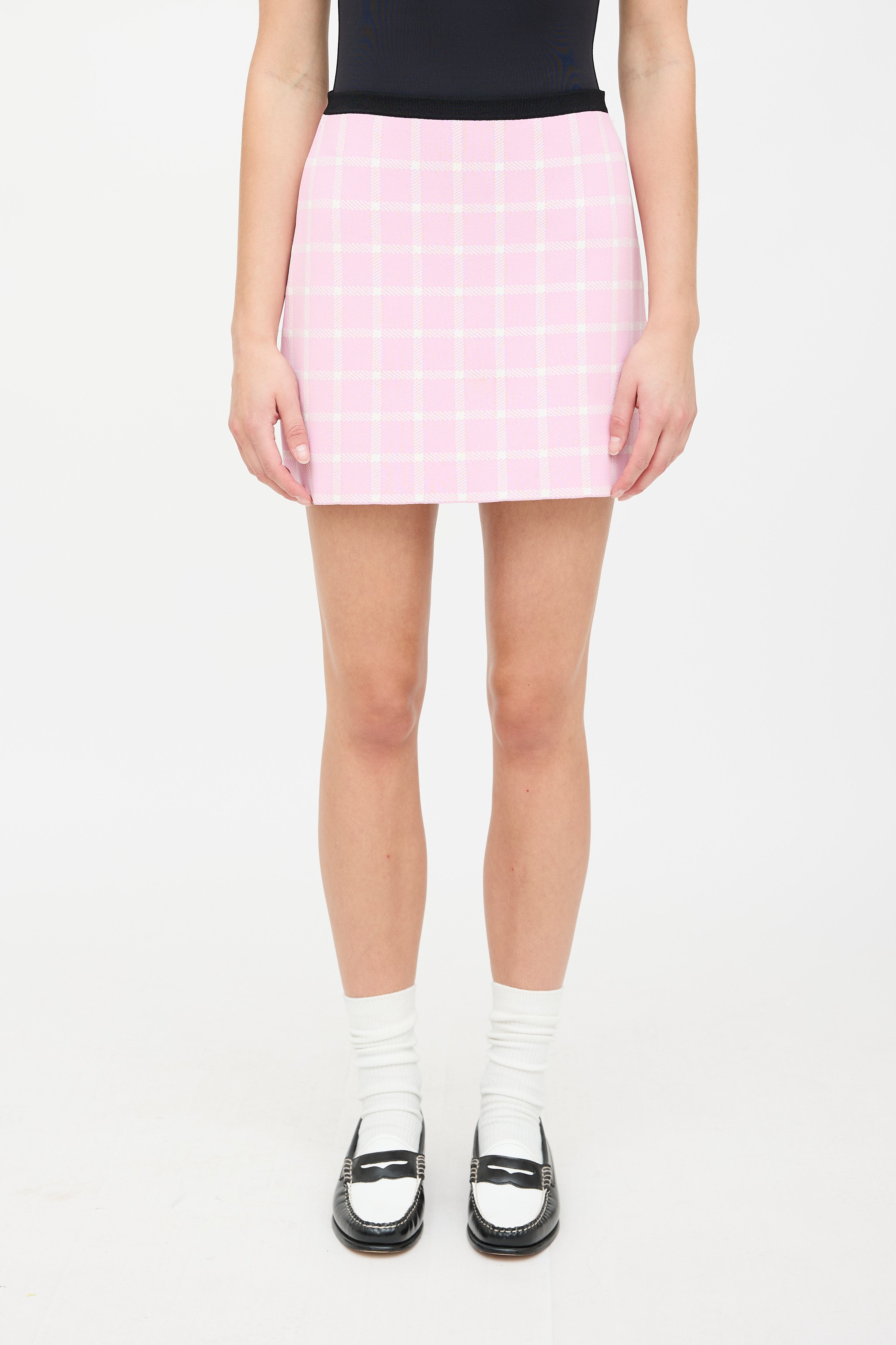 Miu Miu Windowpane Mini Skirt