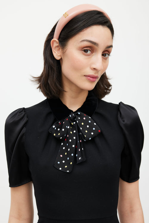 Miu Miu Pink & Gold Patent Leather Headband
