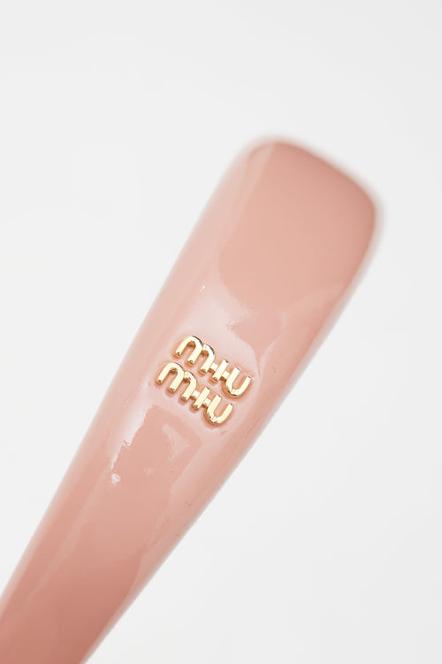 Miu Miu Pink & Gold Patent Leather Headband