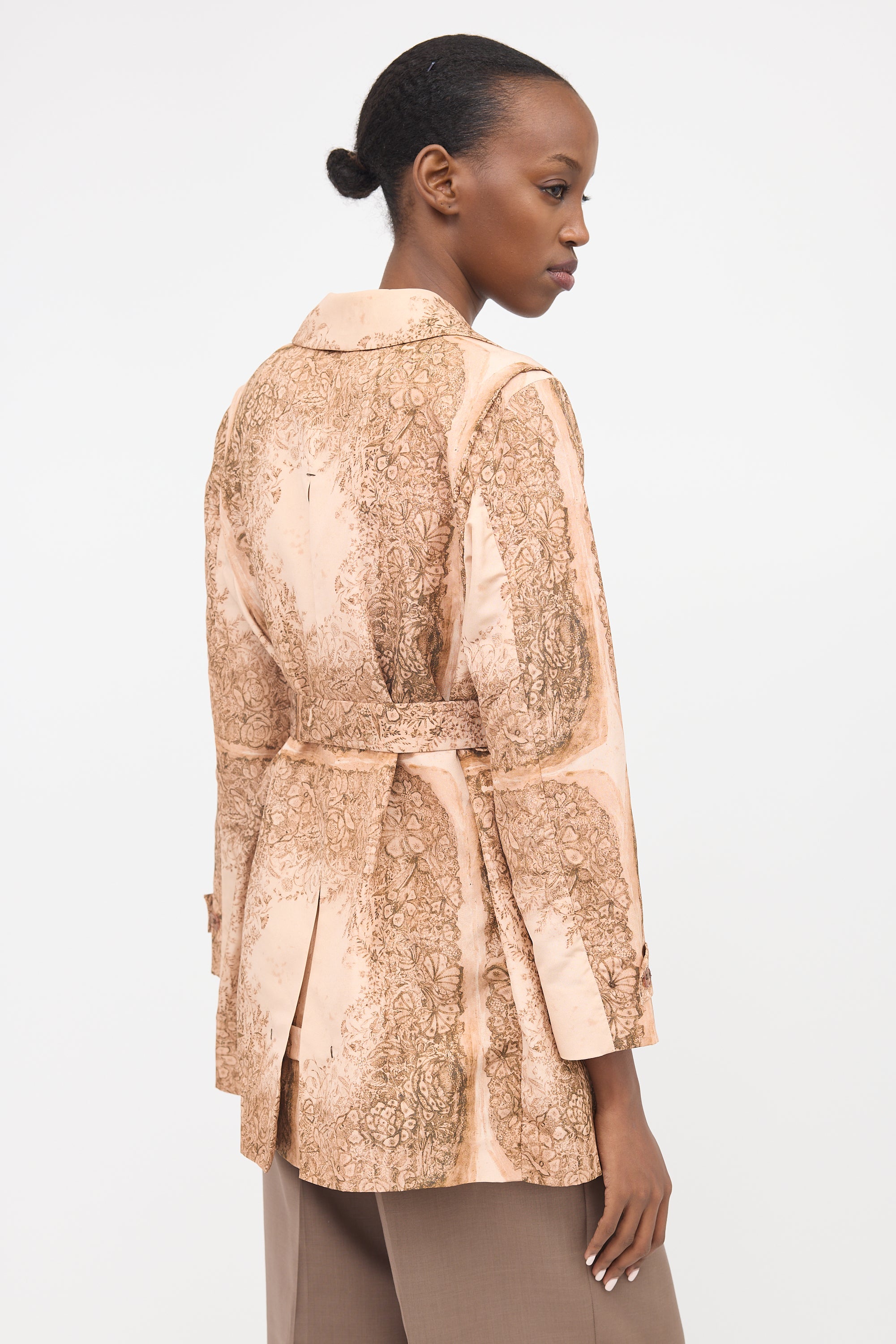Miu Miu 2007 Silk Floral Belted Coat