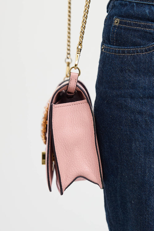 Embossed Crystal Chain Bag