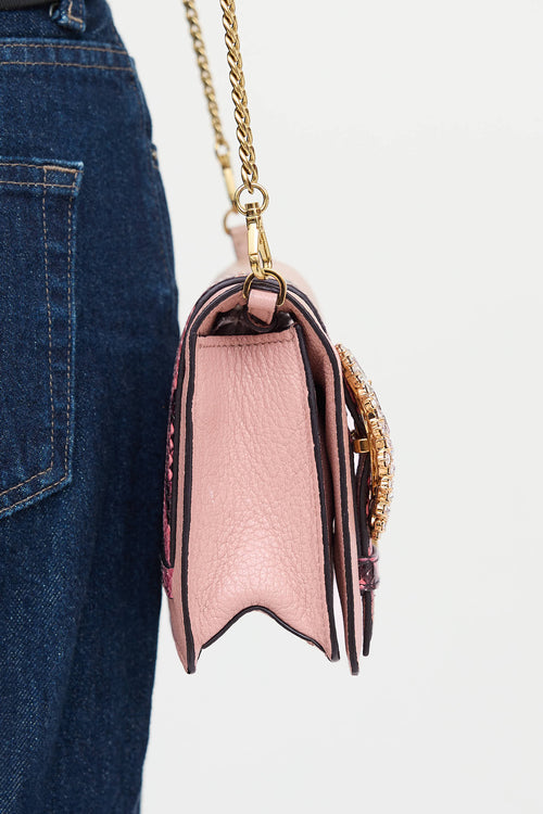 Embossed Crystal Chain Bag