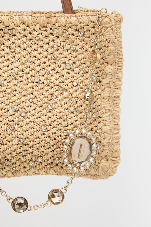Miu Miu Raffia & Crystal Bag