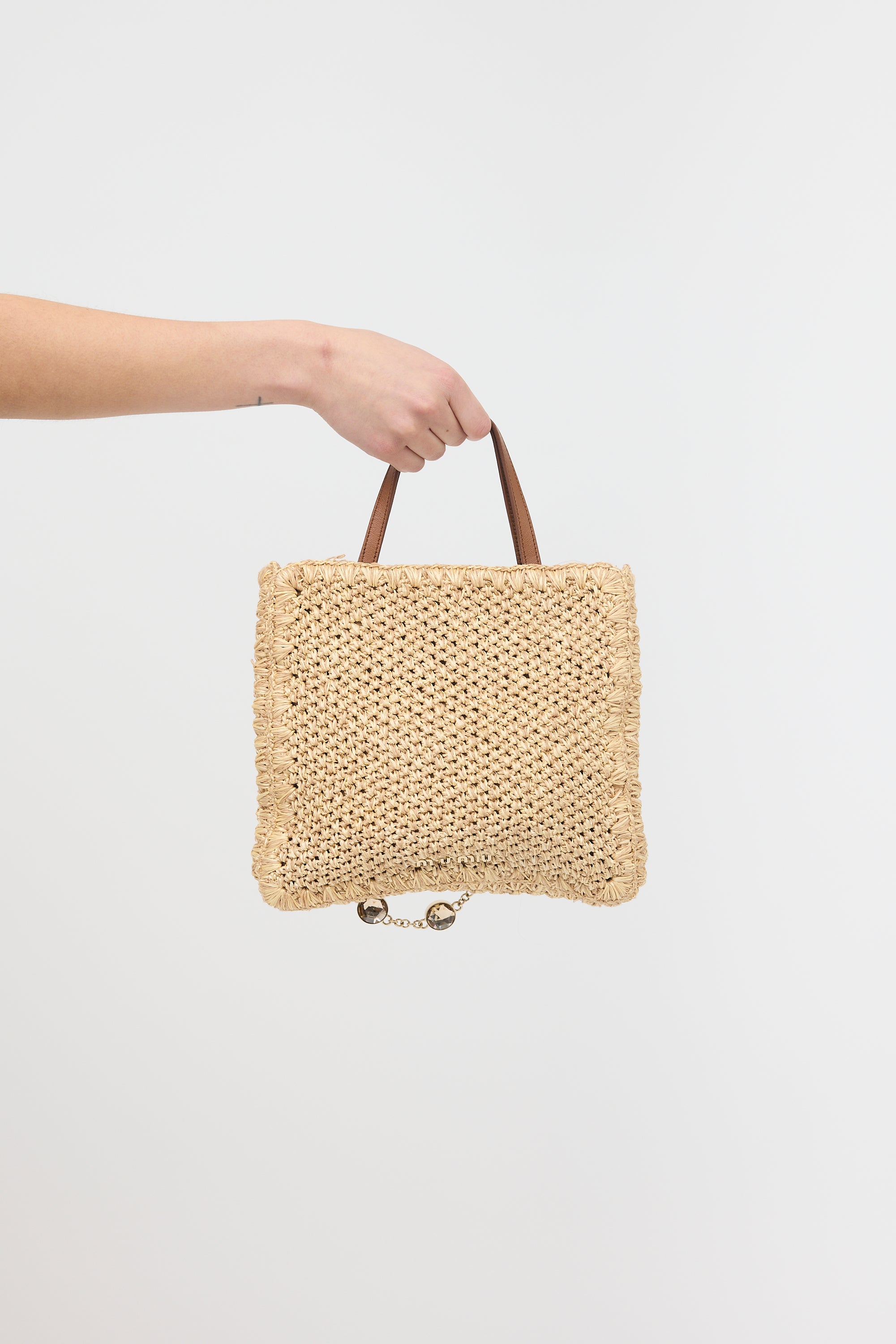Miu Miu Raffia & Crystal Bag
