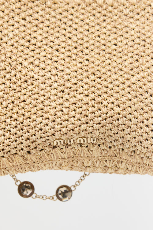 Miu Miu Raffia & Crystal Bag