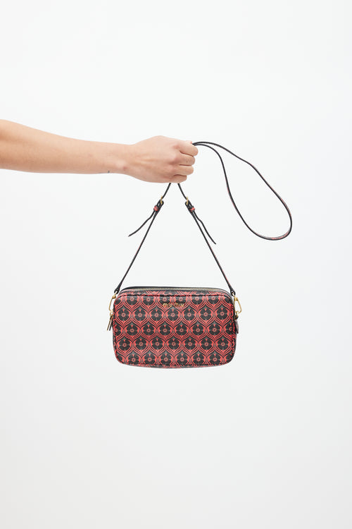 Miu Miu Red & Black Madras Camera Bag