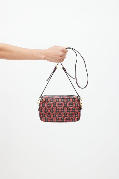 Miu Miu Red & Black Madras Camera Bag