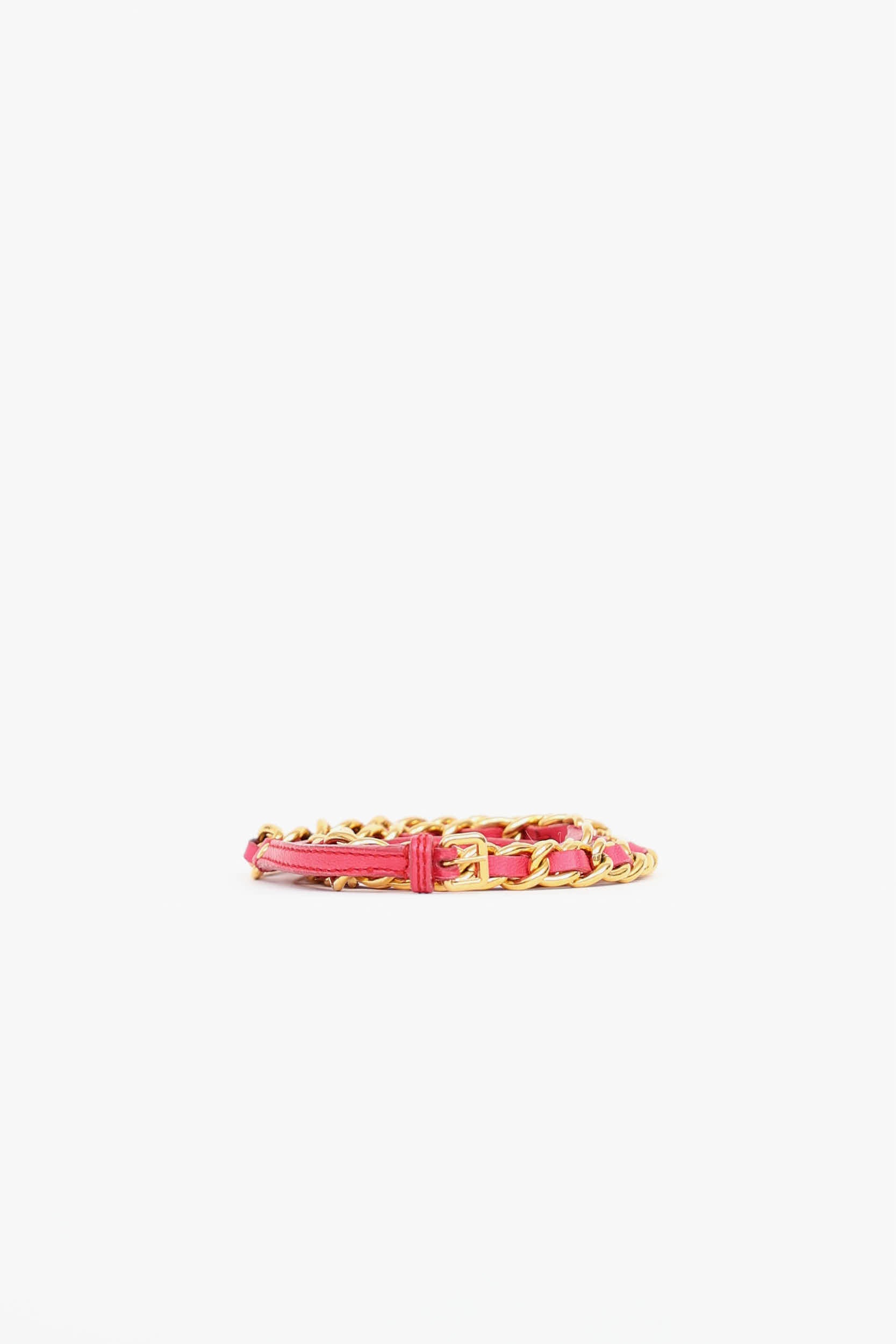 Miu Miu Leather & Chain Link Belt