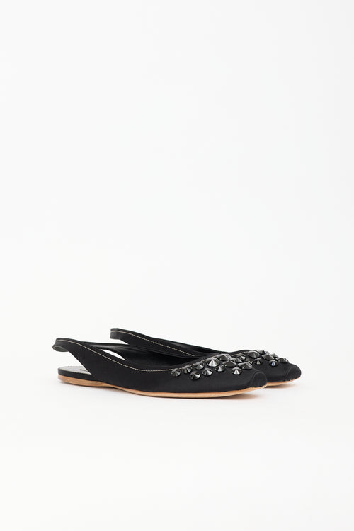 Miu Miu Satin Slingback Flat