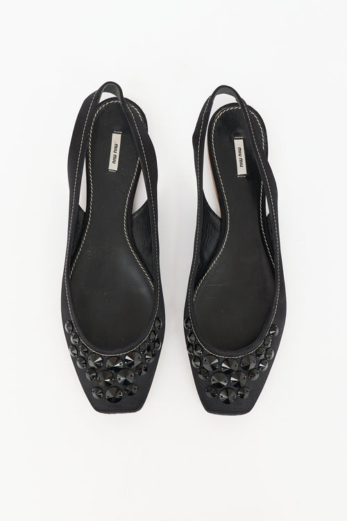 Miu Miu Satin Slingback Flat