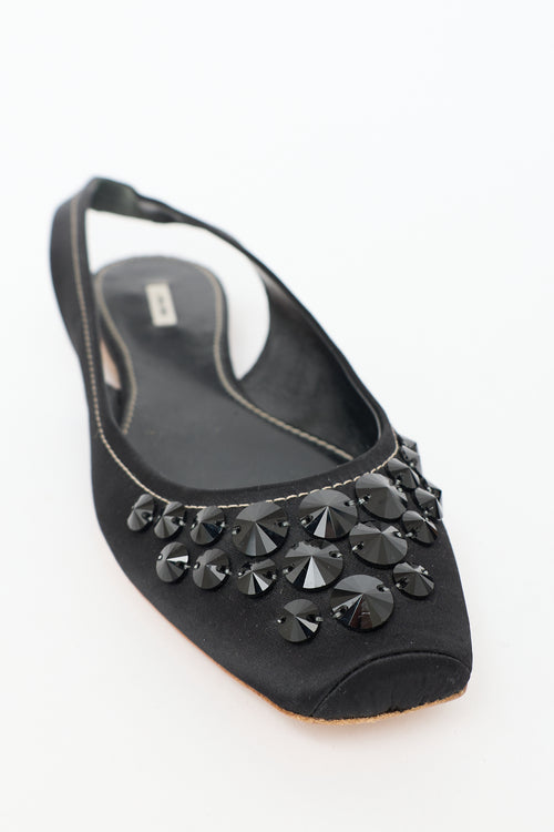Miu Miu Satin Slingback Flat