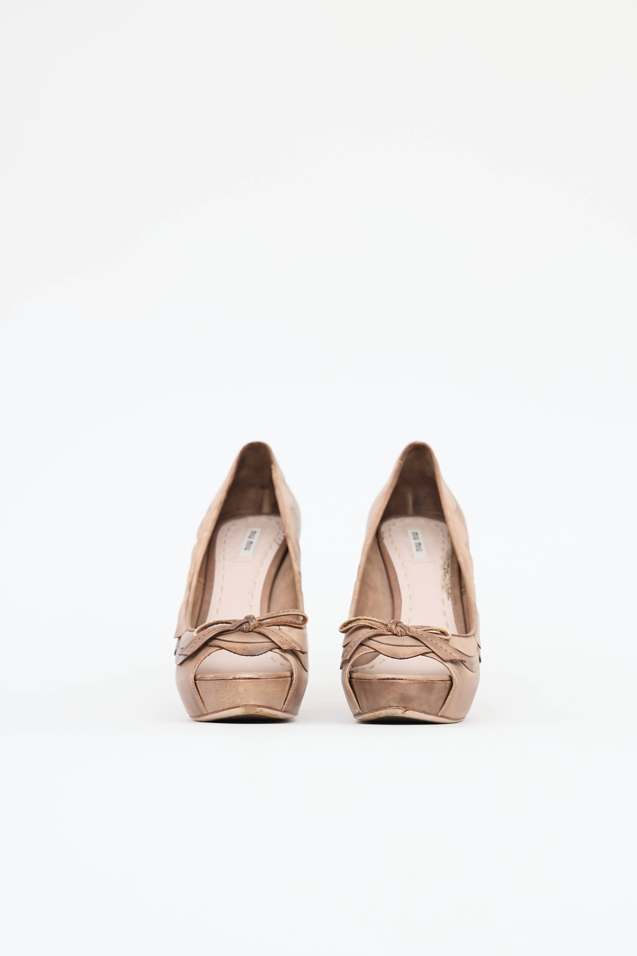 Miu Miu Scalloped Peep-Toe Pump