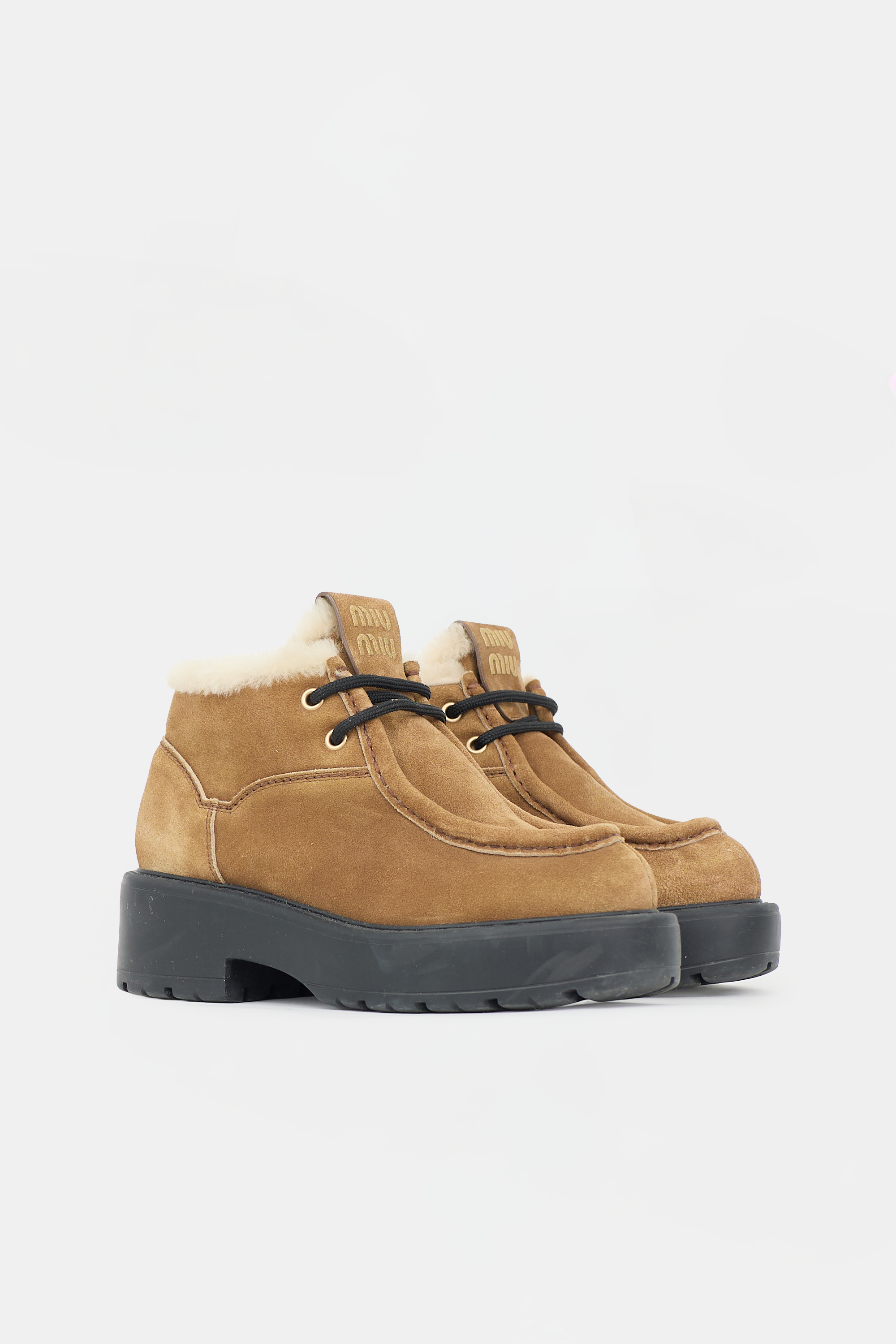 Miu Miu Suede & Shearling Boot